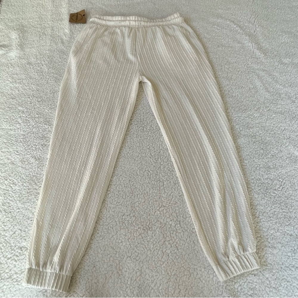 Onestep Up Cream Cable Knit Joggers Cozy Lounge Pants Medium - Picture 10 of 10